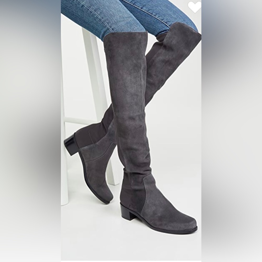 NEW Stuart Weitzman Reserve 5050 Over The Knee Suede
Boots Slate Gray